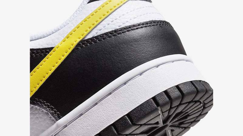 Nike Dunk Low Black Yellow White Closeup