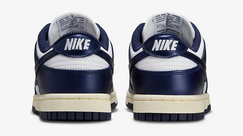 Nike Dunk Low White Vintage Navy FN7197-100 Back