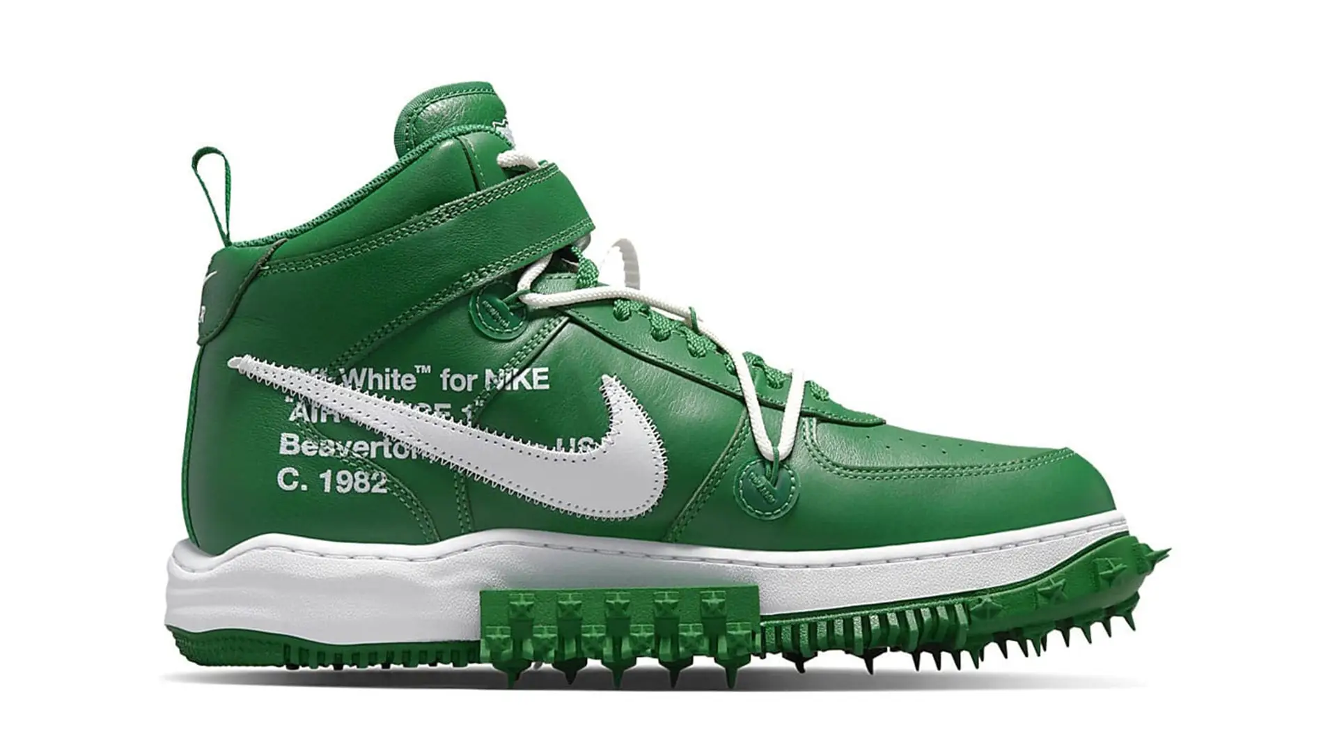 Off-White x Nike plus Air Force 1 Mid Pine Green