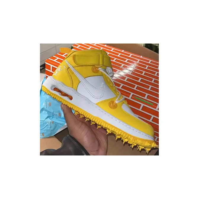 Nike Air Force 1 Mid x Off-White “White/ Yellow” 🟡⚪️ - Looks like we will  be seeing another Off-White AF1 Mid release 👀. This time being t…