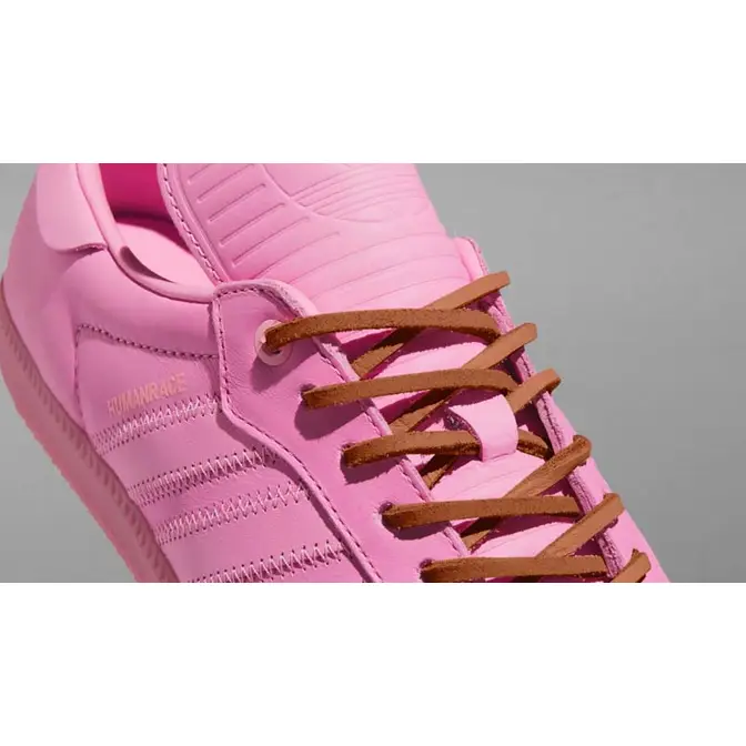 Pharrell x adidas Samba Humanrace Pink Closeup