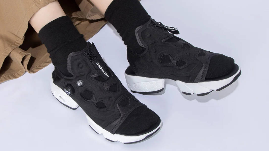 Reebok Instapump Fury Zip Sandal Black White | ID7562 | The