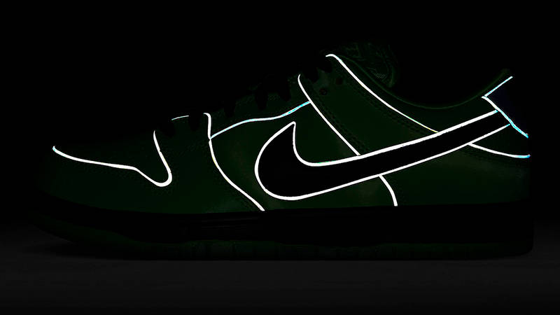 The Powerpuff Girls x Nike SB Dunk Low Buttercup FZ8319-300 in dark