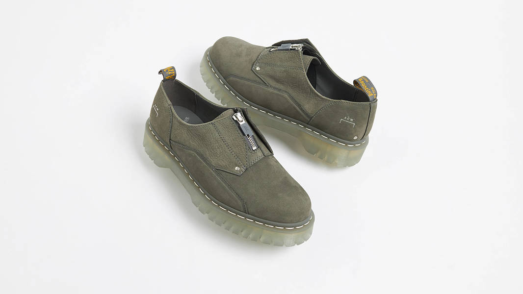 A COLD WALL x Dr. Martens 1461 Bex Low Grey ACWUF069-GY Side. Martens 1461 Bex Low Grey ACWUF069-GY Side
