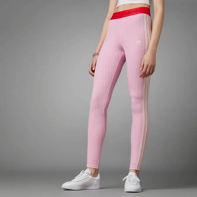 adidas captain Adicolor 70s Knit Leggings True Pink Feature