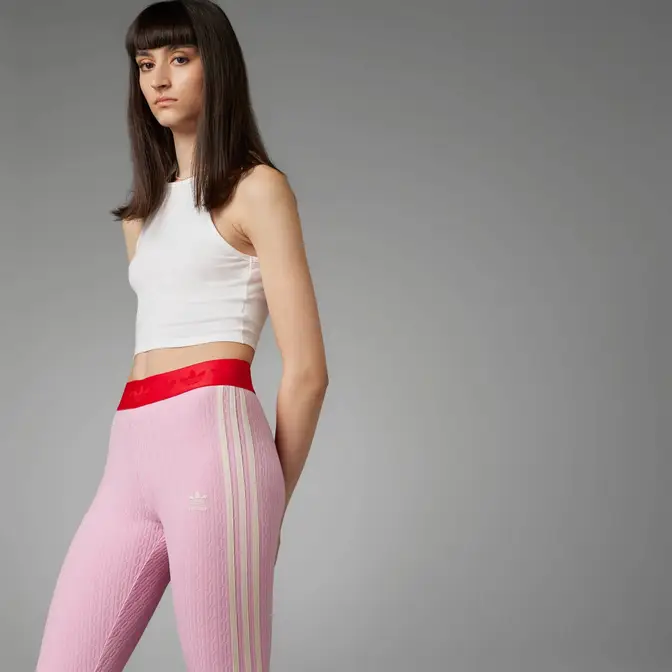 adidas Adicolor 70s Knit Leggings True Pink Front
