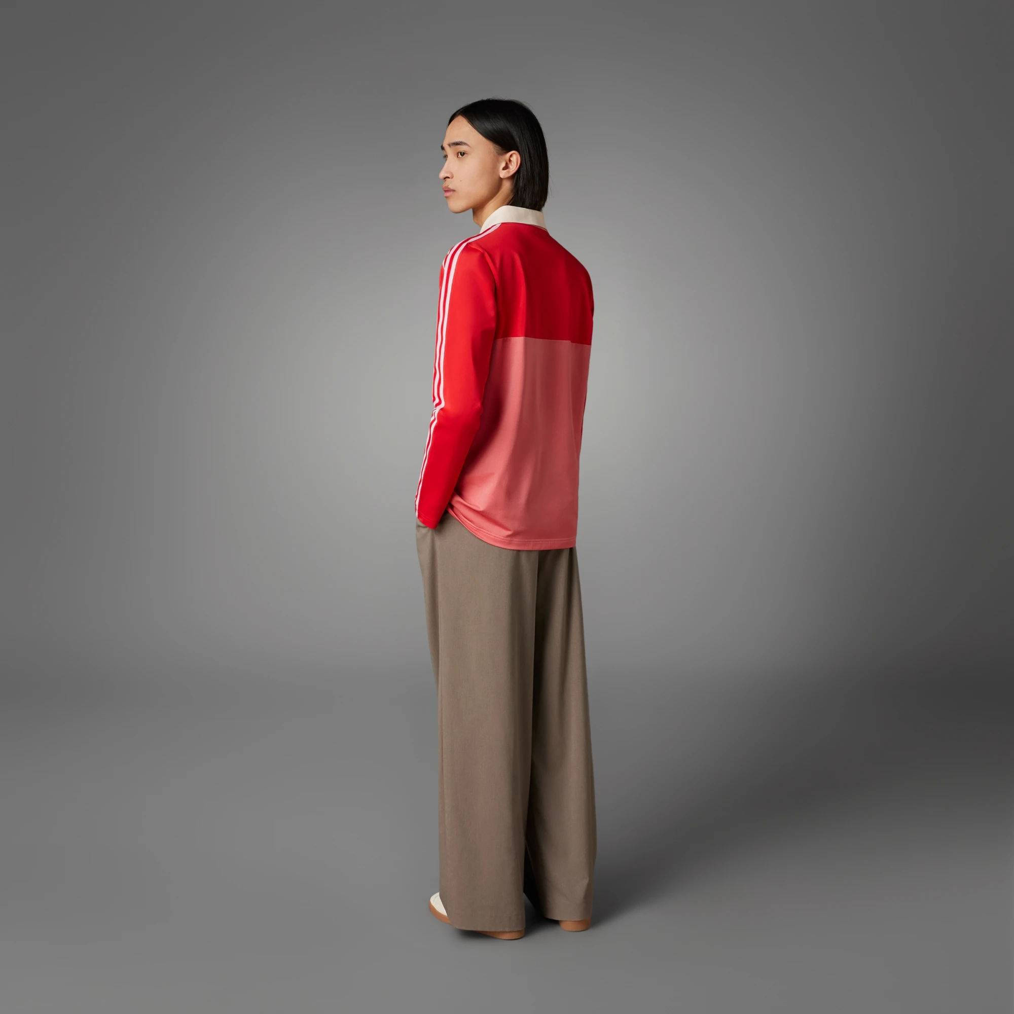 Red adidas Originals Adicolor 70s Long Sleeve Vintage Polo Shirt