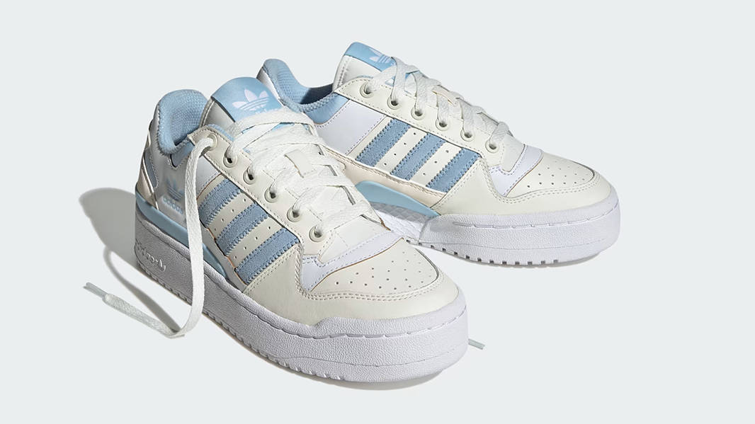 adidas Forum Bold Stripes Low White Blue IG0285 Side