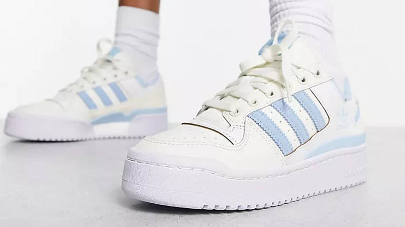 adidas Forum Bold Stripes Low White Blue Side