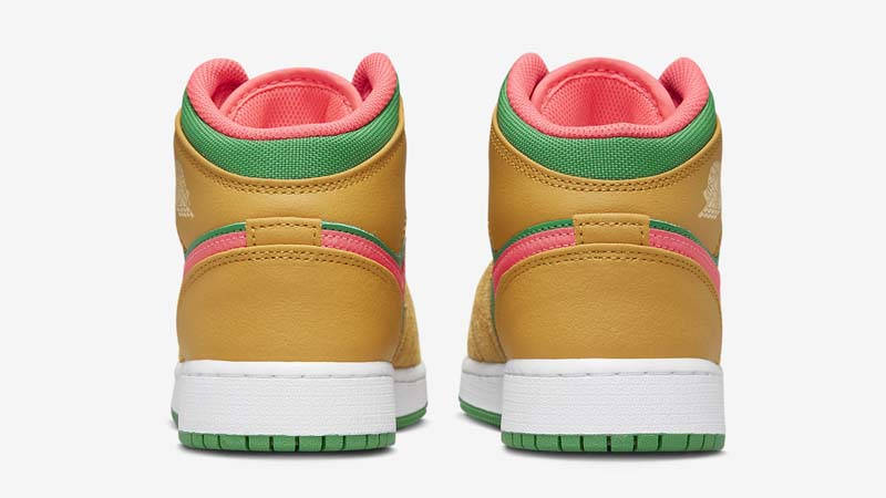 Air Jordan 1 Mid GS SE Wheat Watermelon Back