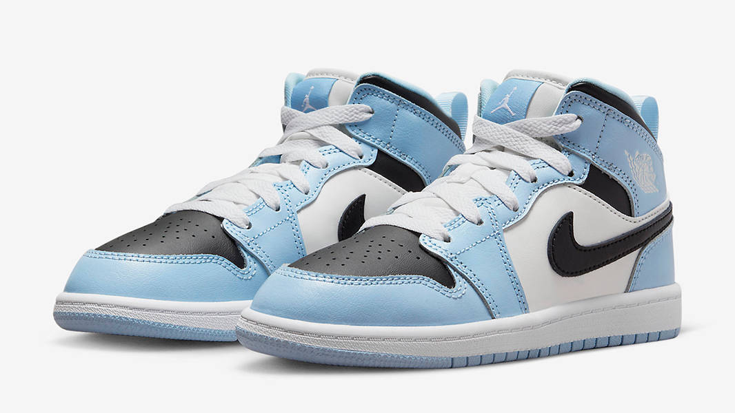 Air Jordan 1 Mid Pre-School Ice Blue 640737-401 Side