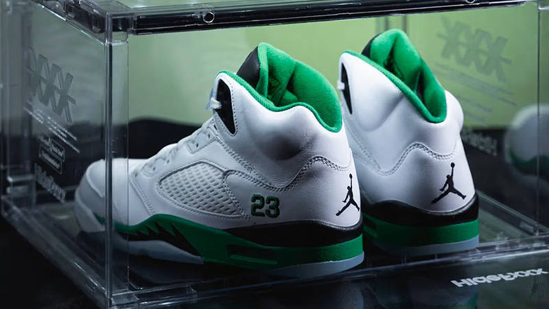 Green 5 hot sale jordan