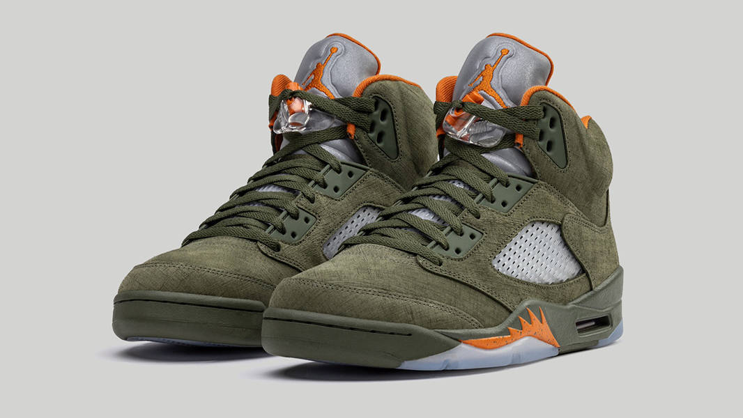 Olive green and sales orange jordans