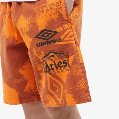 Aries x Umbro Pro 64 Short Orange Logo