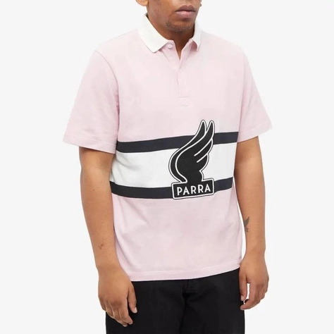 By Parra Winged Logo Polo Pink Front