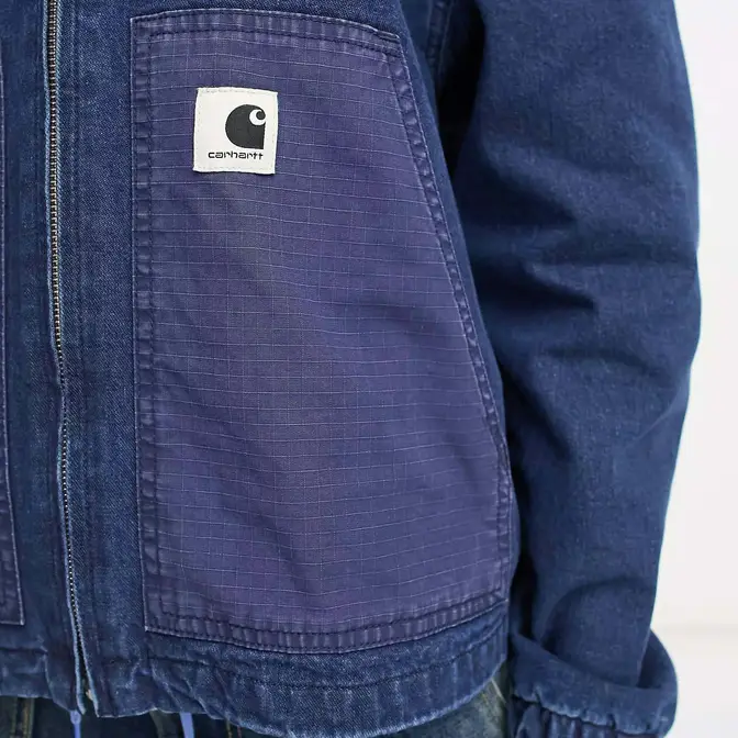 Carhartt WIP Alma Denim Jacket Blue Closeup