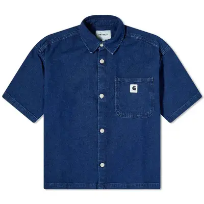 Carhartt WIP Lovilia Short Sleeve Denim Shirt Blue