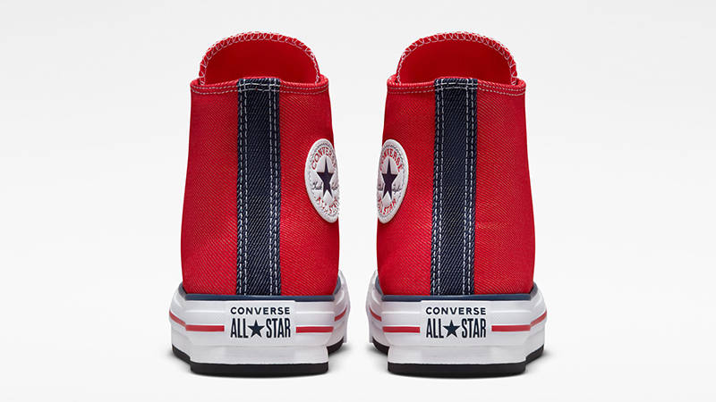 Converse Chuck Taylor Retro Denim EVA Lift Platform High GS Red A06019C Back