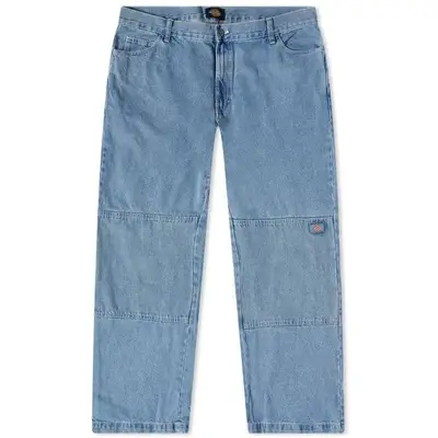 Dickies Double Knee Denim Pant Light Wash Feature