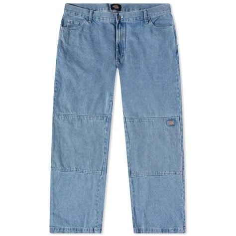 Dickies Double Knee Denim Pant Light Wash Feature