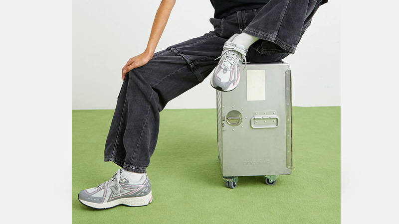 New Balance 1906R Grey Pink on foot