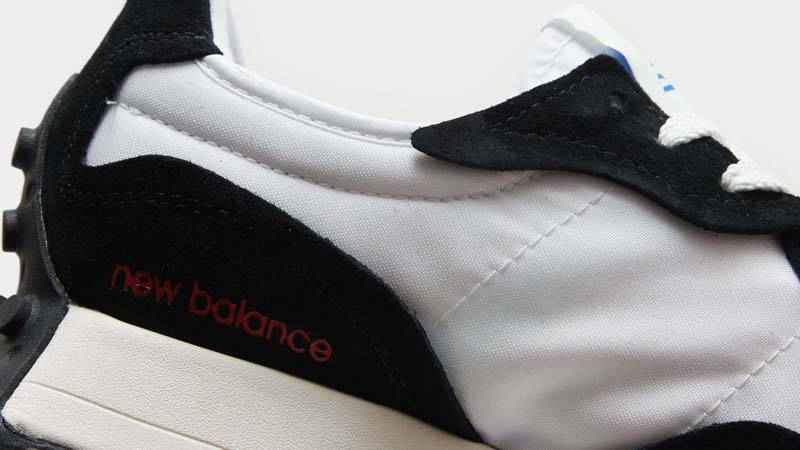 New Balance 327 White Black Red Closeup