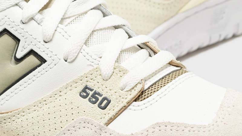 New Balance 550 Sea Salt Olive Closeup
