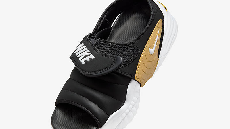 Nike Air Adjust Force Sandal Black Gold DV2136-001 Detail 2