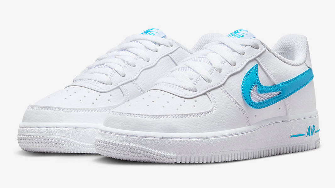 Nike Air Force 1 Low GS White Aqua FN7793-100 Side