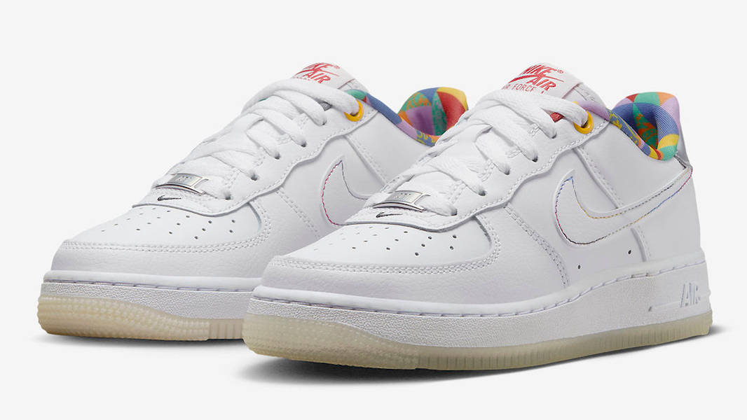 Nike Air Force 1 Low GS White Multi-Colour FN8912-111 Side