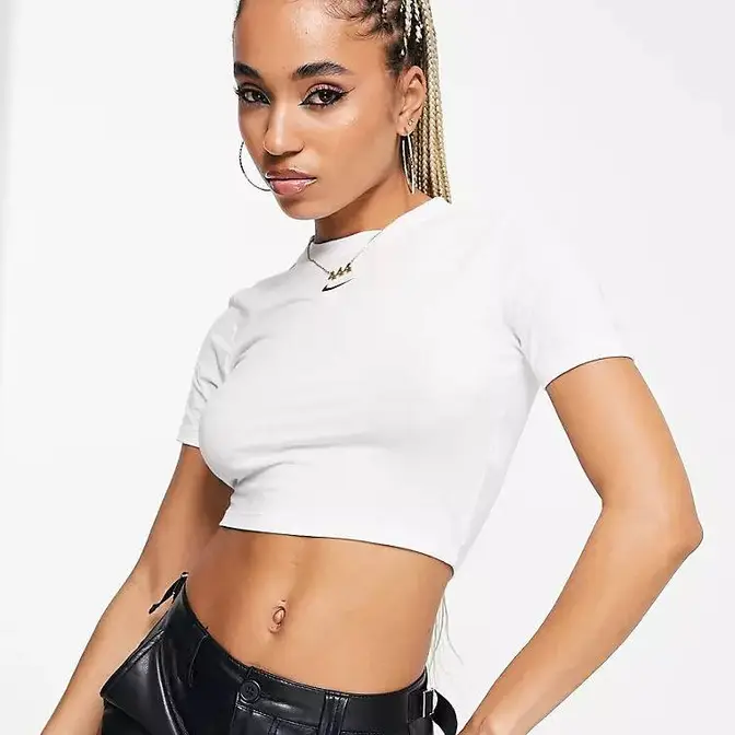 Nike mini sales swoosh crop top