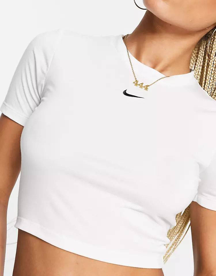 Nike white mini on sale swoosh crop top