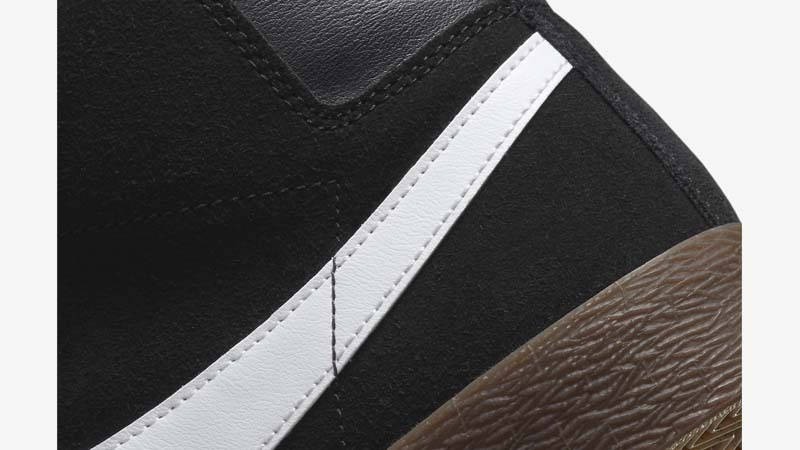 Nike SB Zoom Blazer Mid Black White Gum Closeup