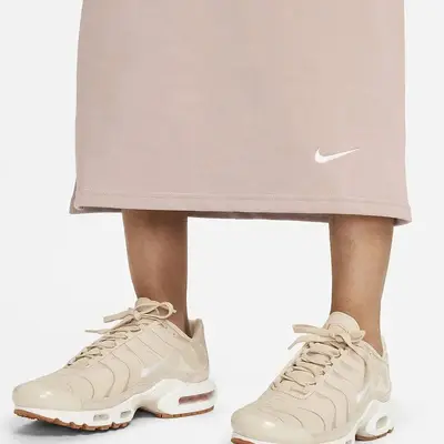 nike womens lunar spiders live Midi Dress Diffused Taupe Logo