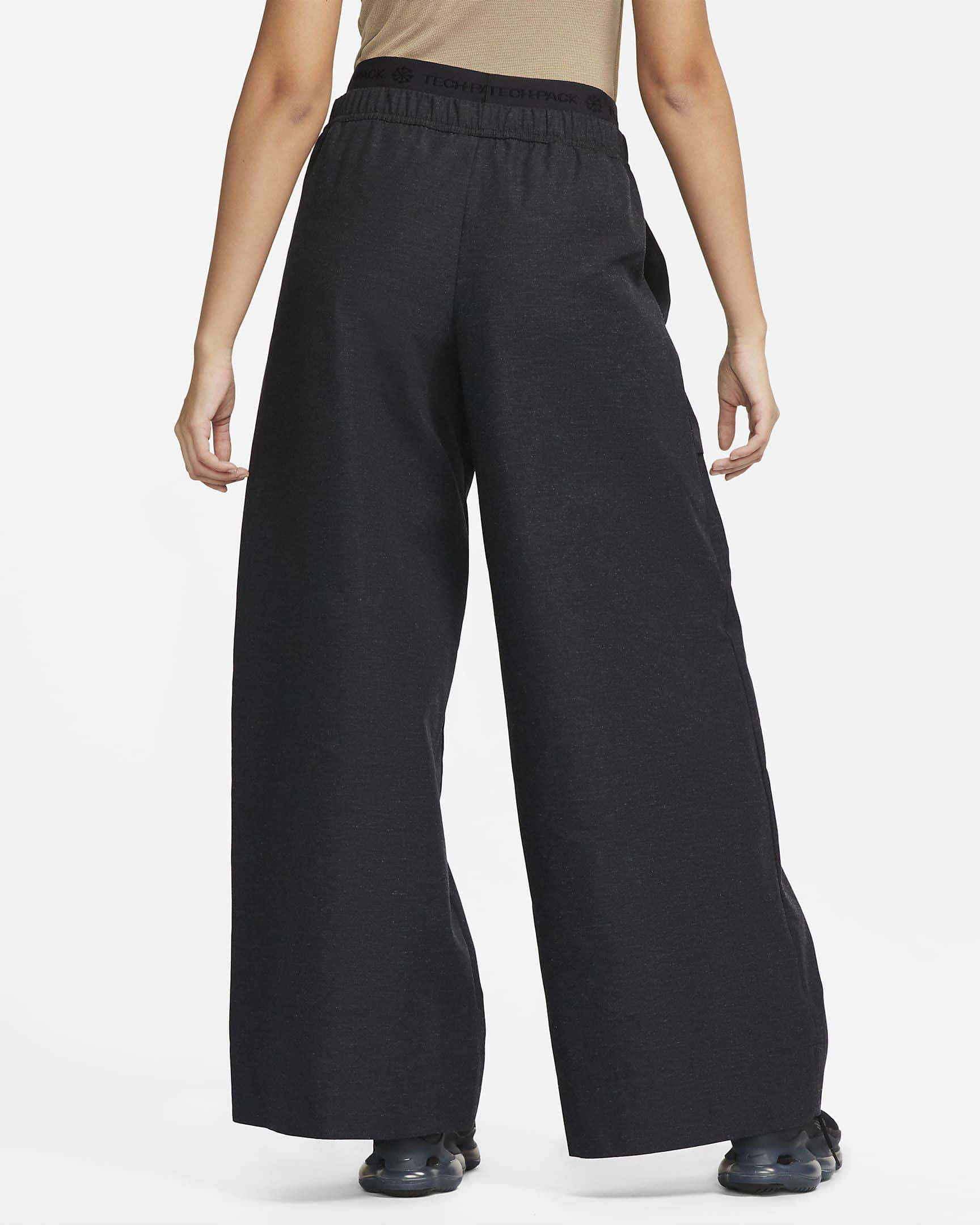 Nike Sportswear Tech Pack High-Waisted Wide-Leg Ripstop Trousers Black Heather Back