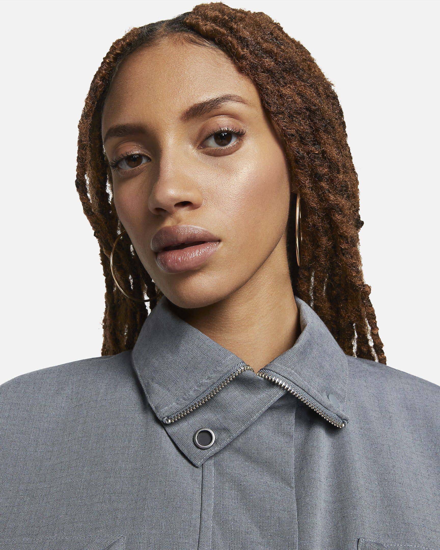 Nike Sportswear Tech Pack Ripstop Jacket Grey Heather Closeup