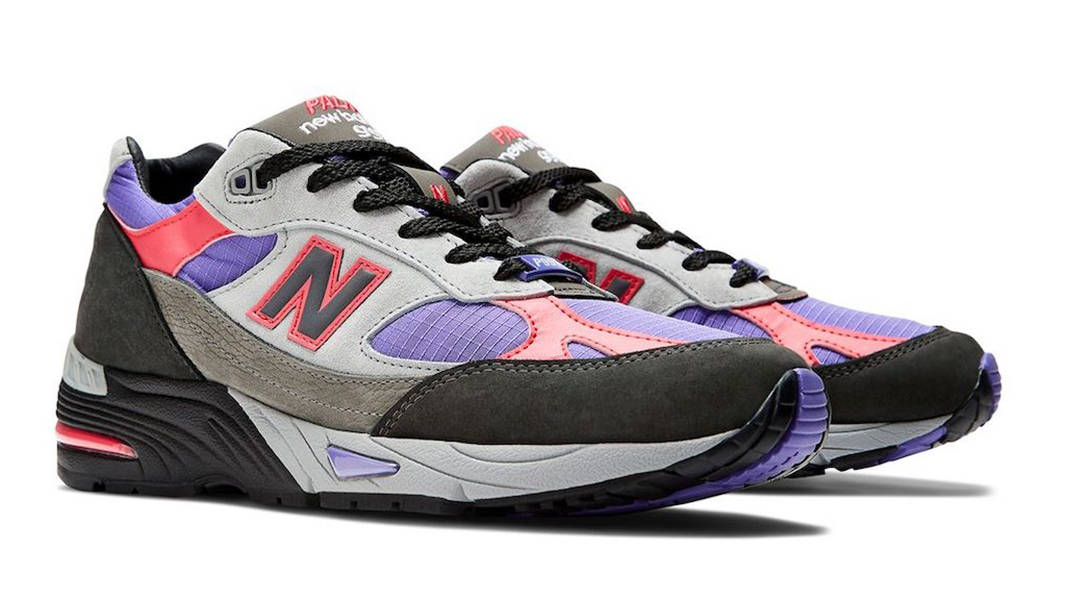 Palace x New Balance 991 Grey Pink Multi M991PLE Side