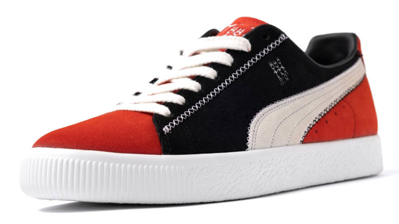 Puma clyde hot sale black red green