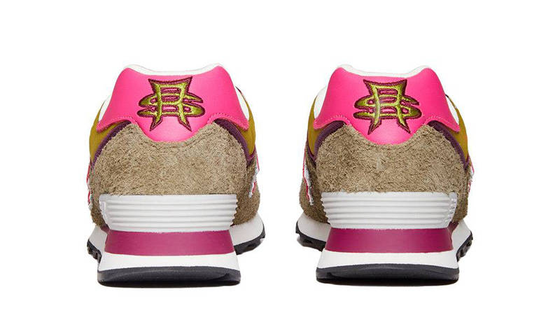 Stray Rats x New Balance 574 Olive Pink back