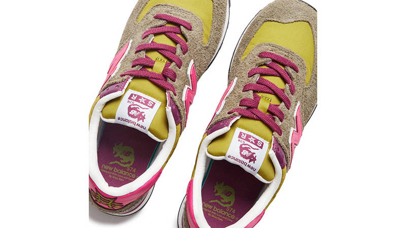 Stray Rats x New Balance 574 Olive Pink from top