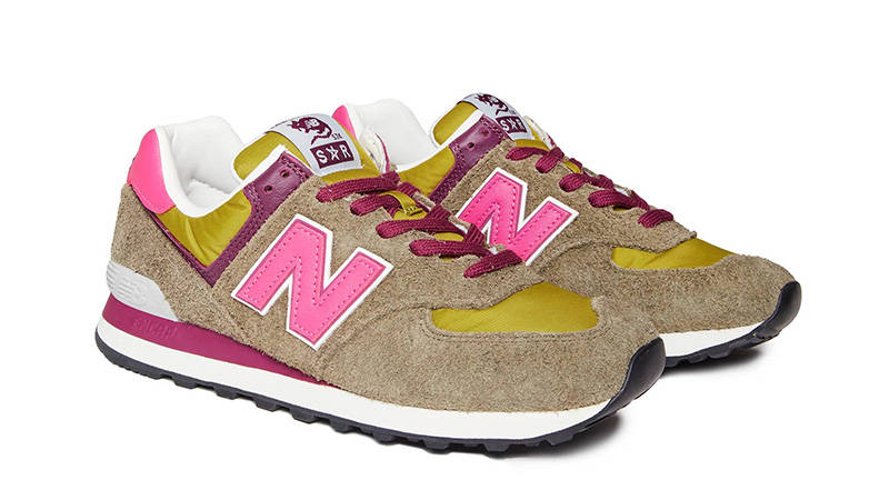 Stray Rats x New Balance 574 Olive Pink front