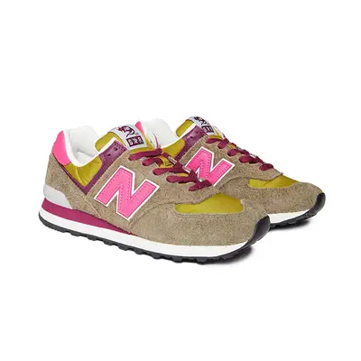 Stray Rats x New Balance 574 Olive Pink front