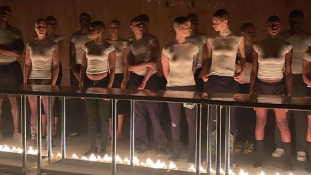 Image via dondatimes Kanye West Just Held the Weirdest Yeezy Fashion Show Ever