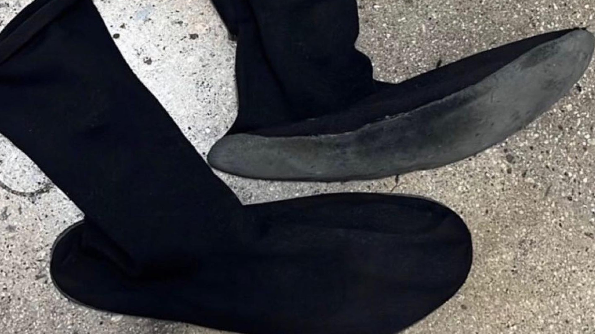 Kanye West Wearing a Sock Shoe