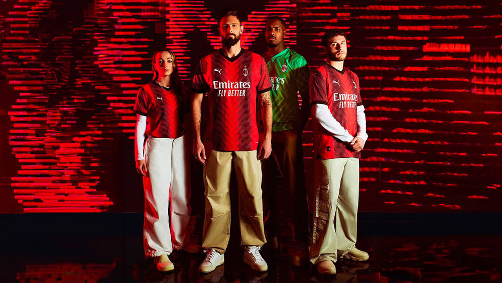 Image via AC Milan The AC Milan 2023/24 Home Kit is for for the Milanesi and the Milanistas