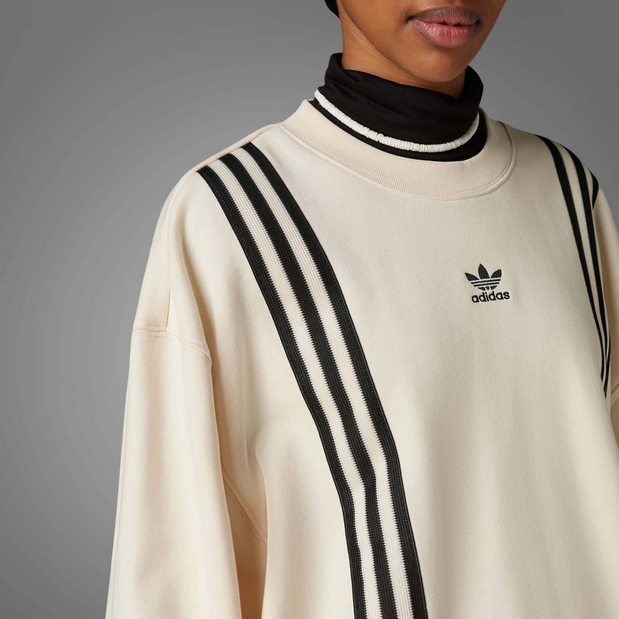 adidas Adicolor 70s 3-Stripes Sweatshirt Wonder White Closeup