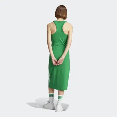 adidas aq7418 Adicolor Classics 3-Stripes Long Tank Dress Green Backside Full