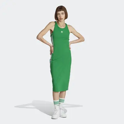 adidas aq7418 Adicolor Classics 3-Stripes Long Tank Dress Green Feature