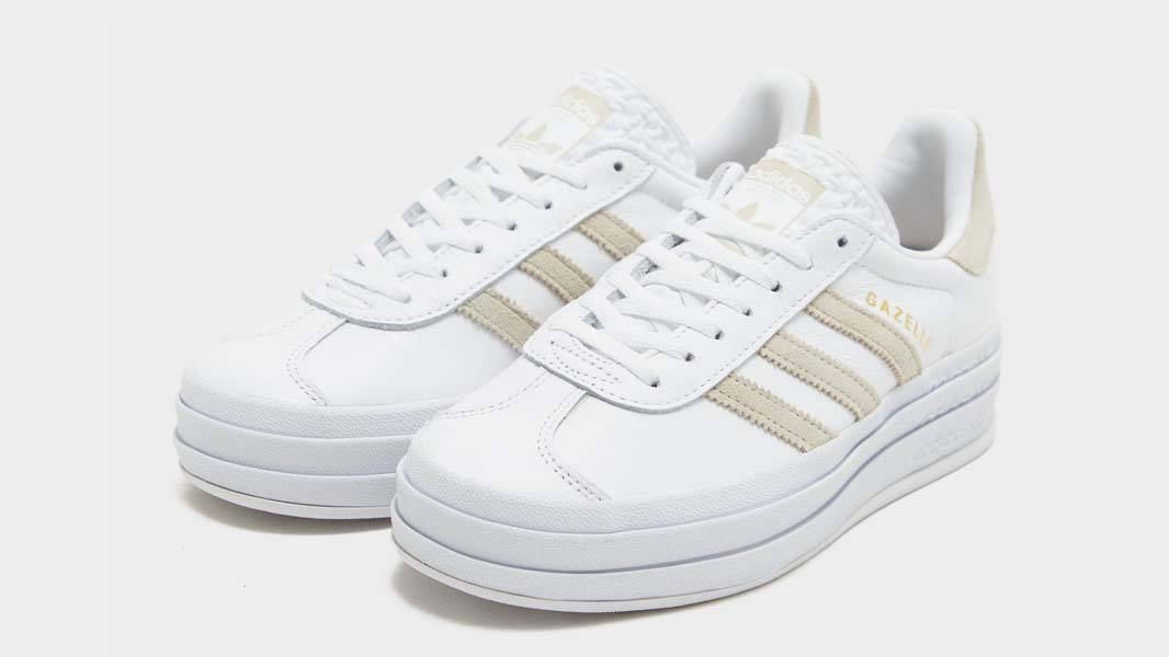 adidas Gazelle Bold White Beige Front