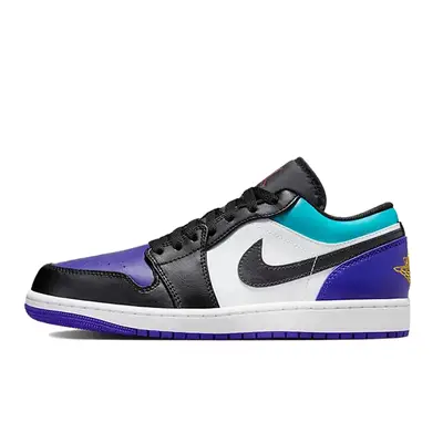 Jordans white best sale purple teal